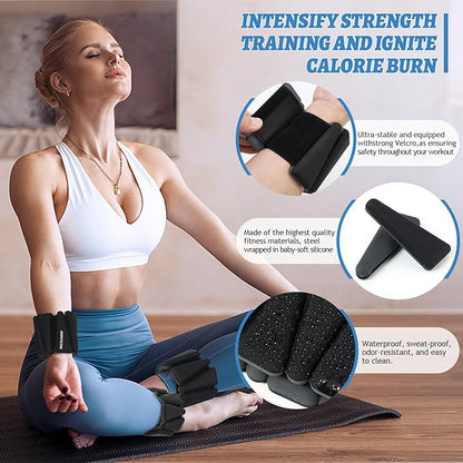 Ankle Weights Set of 2 (1 lb/2 lb/3 lb Each) Adjustable Wrist Weights for Women Men Wearable Arm Leg Weight for Pilates, Running, Walking, Workout, Yoga