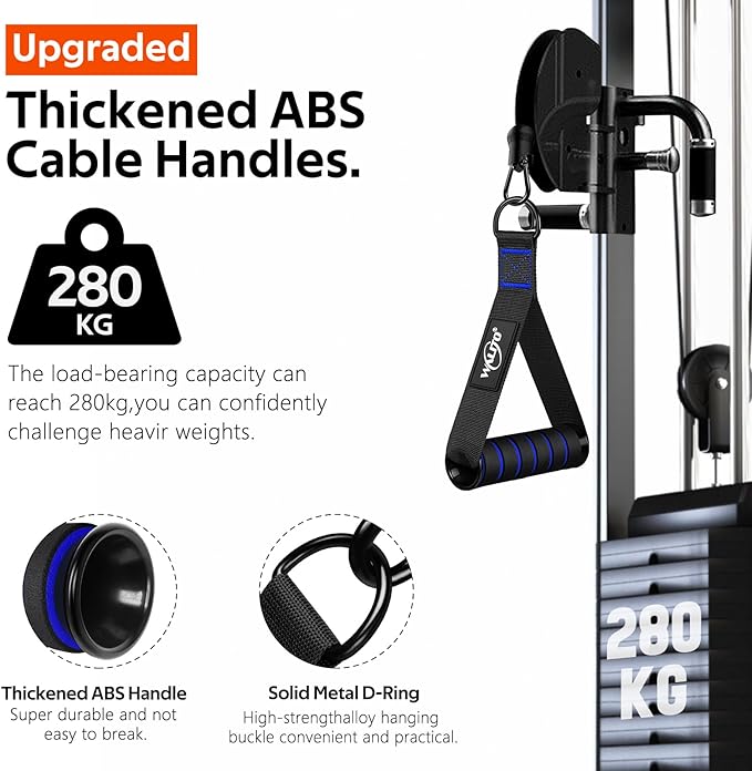 WALITO Exercise Handles, Replacement Cable Machine Attachments for Home Gym Equipment, Pulley System, Pilates, Resistance Bands, Strength Trainer, Heavy Duty Working Out Handles