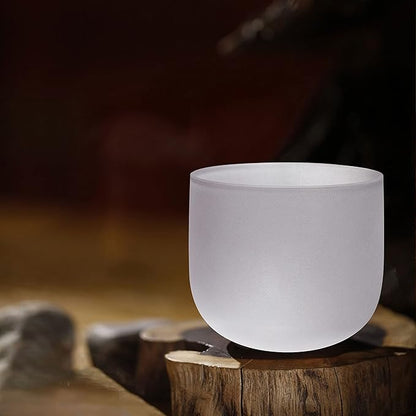 TOPFUND F Note Crystal Singing Bowl Heart Chakra 8 inch with Heavy Duty Carrying Case and Suede Mallet
