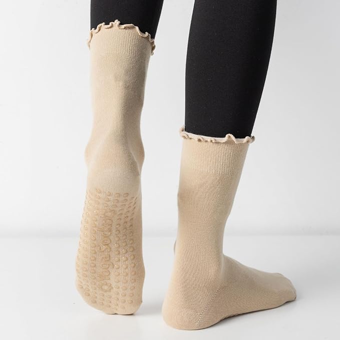 3/6 Pairs Cute Pilates Socks with Grips,Yoga Socks Barre Sock Non Slip Embroidery for Barre Ballet Barefoot Workout