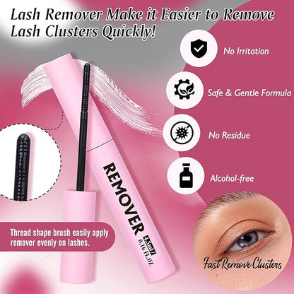 Yawamica Fluffier Eyelash Extension Kit Mink Lash Clusters 300pcs Individual Lashes Kit 50D Volume 10-20mm Lash Extension Kit with Bond and Seal and Lash Remover and Lash Tools DIY Lash Kit