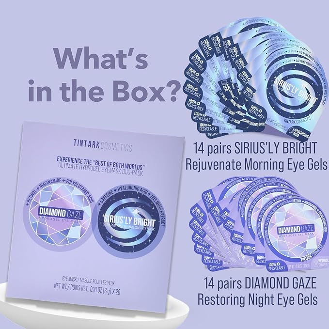 ULTIMATE HYDROGEL EYE MASK 28 Pairs Under Eye Patches, Rejuvenate Eye Area Reduce Dark Circles Puffiness, Tiredness Bags, Gel Pads Brightening, Plumps Fine Lines