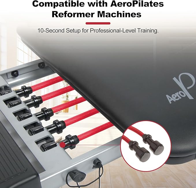 Double Power Resistance Cord - 2 Cords for Extra Resistance - Compatible with Select AeroPilates reformers – 40% Extra Tension, Easy Installation, Durable Build