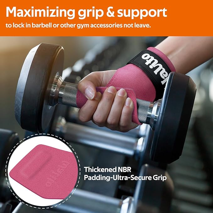 WALITO Weight Lifting Wrist Straps (Pair),Double Layer Leather Grips for Deadlift,Powerlifting and Gym Workouts, Adjustable Neoprene Padded Wrist Wraps - Men/Women, Heavy Duty Support