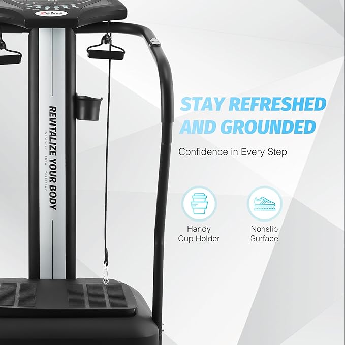 ZELUS Whole Body Vibration Plate, 500W Vibration Plate Exercise Machine with 99 Levels 3 Preset Modes & 2 Resistance Bands, Training Fitness Vibration Platform Machine for Home Gym with 330lb Capacity