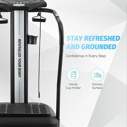 ZELUS Whole Body Vibration Plate, 500W Vibration Plate Exercise Machine with 99 Levels 3 Preset Modes & 2 Resistance Bands, Training Fitness Vibration Platform Machine for Home Gym with 330lb Capacity