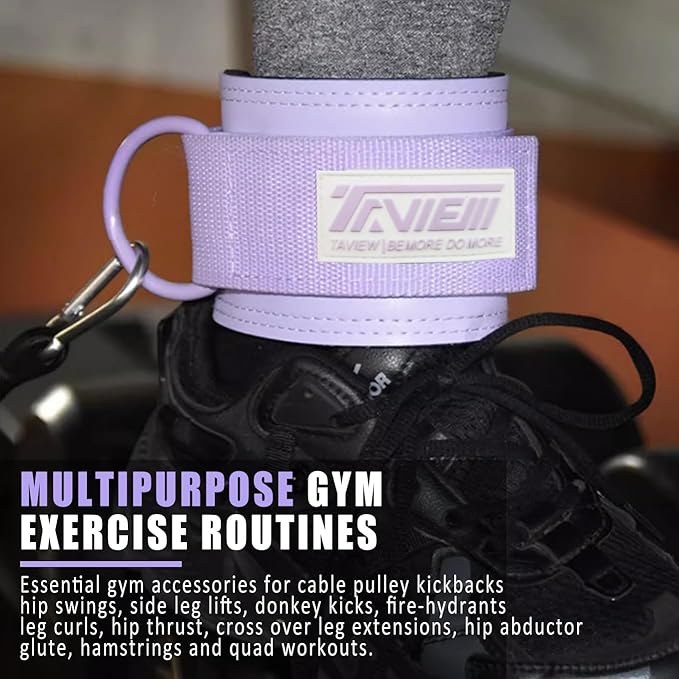 TAVIEW Ankle Straps Cable Machine Attachment for Gym - Cable Kickback Ankle Straps - Padded Ankle Cuffs for Glute Kickbacks and Leg Workouts