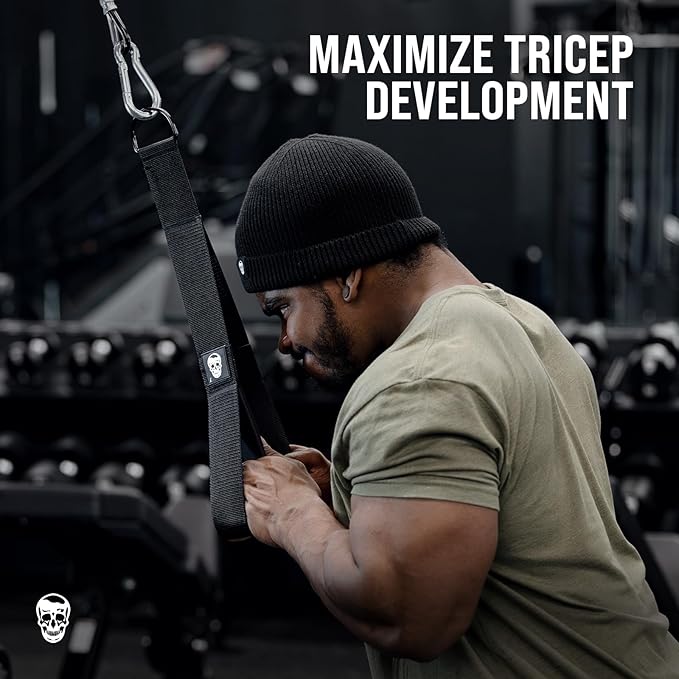 Gymreapers Tricep Rope Cable Attachment - Multi-Workout Tricep Pull Down Cable Attachment - Perfect Gym Cable attachments (3 Lengths Built in One)