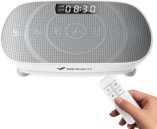 MERACH Vibration Plate Exercise Machine, Slim Vibration Plate for Lymphatic Drainage Weight Loss, Vibrating Plate with Real-Time Calorie Tracking on LED Display, Workout Equipment for Home Women Men