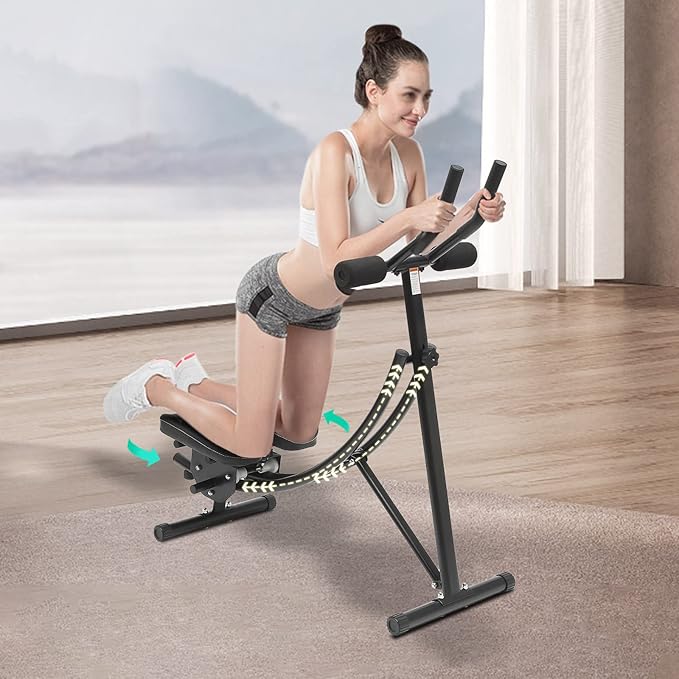 Workout Equipment for Home Gym, Foldable Core & Abdominal Exercise Machine, 150kg/330lbs Weight Capacity, Height Adjustable Abs Workout Equipment for Home Gym Strength Training