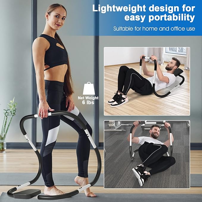 Goplus AB Fitness Crunch, Portable Abdominal Machine Workout Exerciser for Core Strength, Muscle Training, Sit Up AB Trainer for Home, Office, Gym