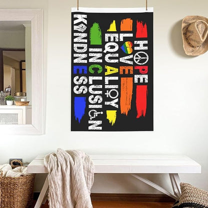 Hope Love Equality Inclusion Kindness Flag 2x3 Ft Outdoor Indoor With Grommet Peace Garden Yard Banner Decorative Sign