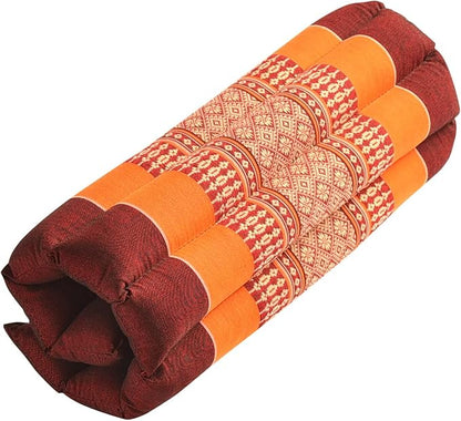 Rollable Cushion - Organic Kapok Filling, use Rolled or Flat for Yoga and Meditation, Lightweight, Great car or seat Cushion