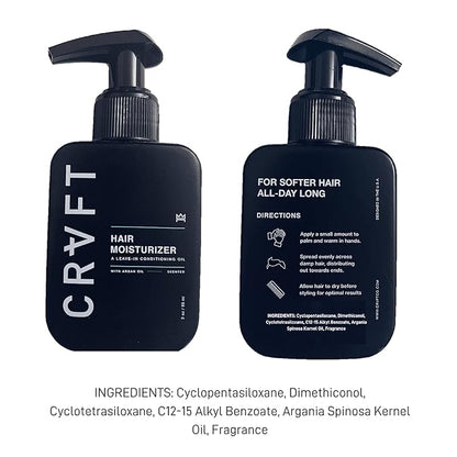CRVFT Daily Leave in Conditioner For Men [OIL] | 30 Day Supply | Men's Hair Moisturizer | Hair Oil For Men | For Dry/Damaged Hair | Scented | (3oz) AM