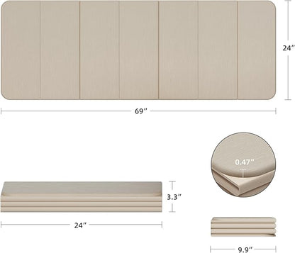 1/2 Inch Extra Thick Yoga Mat Pilates Equipment, 69"x24" Odorless Workout Mats for Home Gym, Non-slip Exercise Mats for Women Men Home Workout, Foldable Yoga Mats for Travel Camping Sleeping