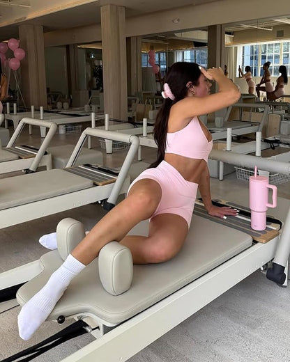 3 Pairs Pilates Socks with Grips for Women Non Slip Grip Socks for Yoga Barre Hospital Workout