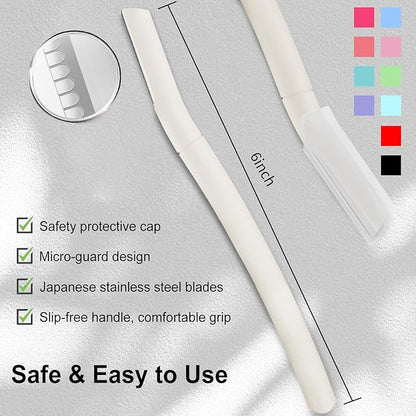 Precision Dermaplane Razor, Face Razors for Women and Men, Eyebrow Razor, Dermaplaning Tool, Peach Fuzz Remover, Skin-friendly Microblades with Protective Cap