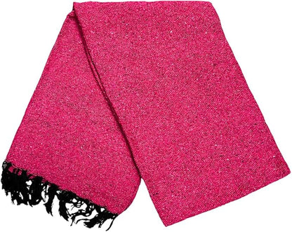 Open Road Goods Solid Color Mexican Yoga Blanket – Large Handwoven Throw for Yoga, Beach, Camping or Home – Soft and Durable Cotton Blend