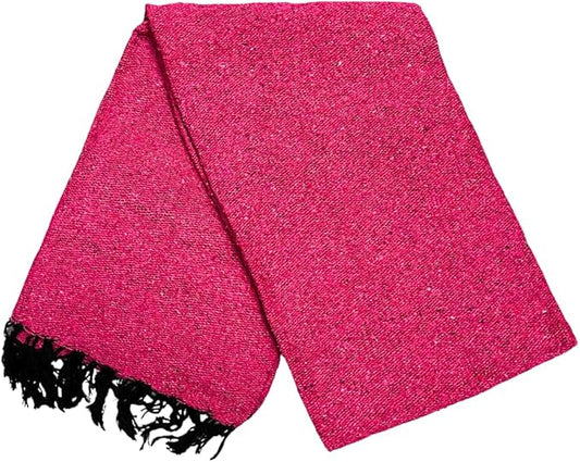 Open Road Goods Solid Color Mexican Yoga Blanket – Large Handwoven Throw for Yoga, Beach, Camping or Home – Soft and Durable Cotton Blend