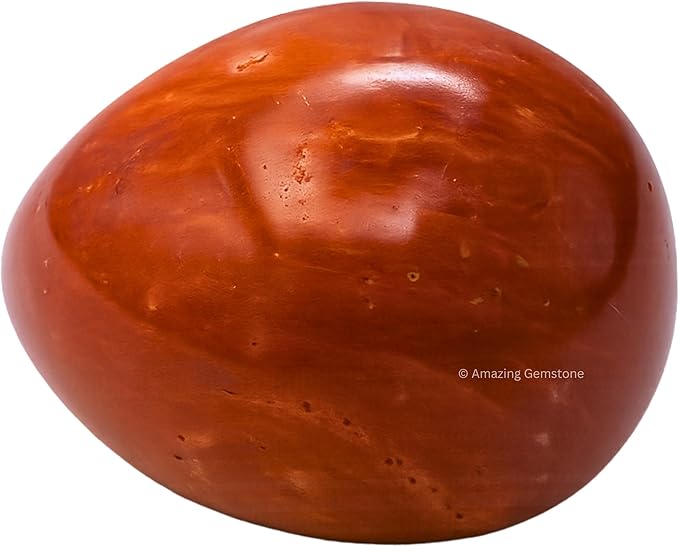 Amazing Gemstone Red Jasper Crystal Yoni Egg, 2 Inches - Premium Crystals and Healing Stones Yoni Egg for Pelvic Floor Health, Natural Healing Crystal Eggs for Meditation and Stress Relief