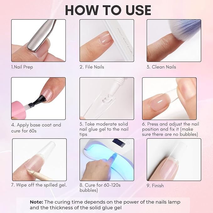 Makartt Gel Nail Glue for Press On Nails - 3D Gel Nail Art, 30ml Super Strong 3 in 1 Solid Nail Glue Gels for False Nail Tips, Long Lasting Manicure Bond, Curing Needed, Pack of 2