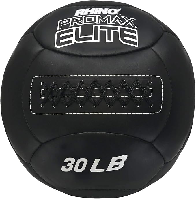 Champion Sports Rhino Promax Elite Slam Ball – Soft Shell, Non-Slip Grip, Multiple Weights Available, 14” Diameter, for Weightlifting, Plyometrics, Cross Training & Home Gym Fitness