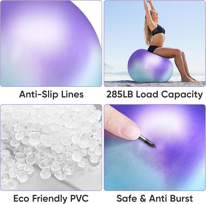 APEXUP Yoga Ball Exercise Ball Anti Slip Heavy Duty for Fitness, Balance & Core Workout