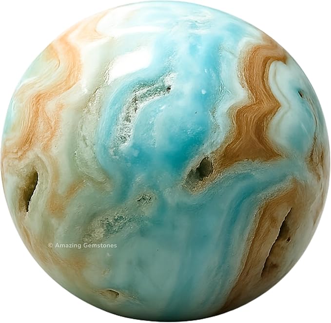 Amazing Gemstone Caribbean Calcite Crystal Ball with Stand - 2" Inches Crystal Sphere Meditation Balls for Witchcraft and Decorative Balls