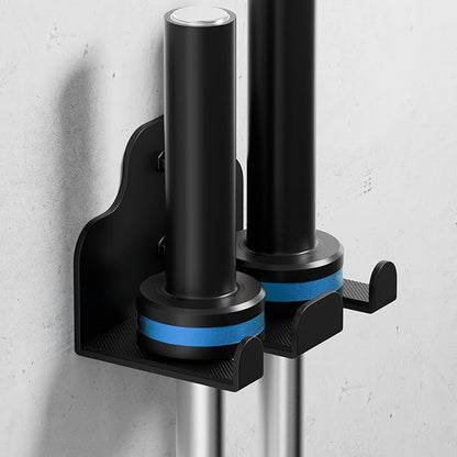 Barbell Wall Holder,Olympic Hanger,Garage Gym Bar Wall Rack,Vertical Barbell Mount Rack,Space Saving Commercial or Home Gym Accessory,Holds Under 33mm Bar Size(Black)
