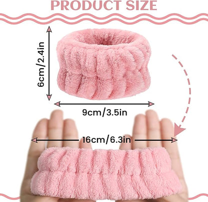 Wrist Towels for Face Washing, Women's Microfiber Spa Wash Face Wrist Towel Band, Absorbent Wrist Sweatband for Girls, Prevent Water from Spilling Down Your Arms 8Pcs