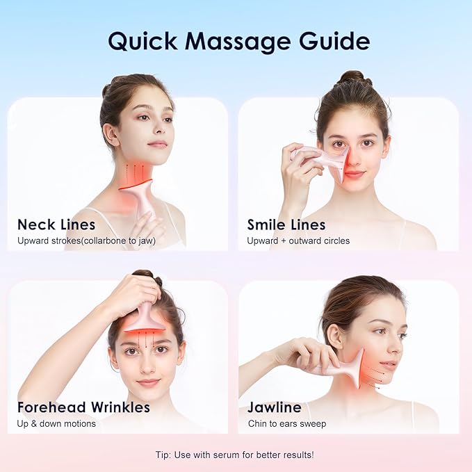 Facial & Neck Massager – Skin Firming, Wrinkle Reducer & Sculpting Tool | Portable LED Light Therapy for Face & Neck Care
