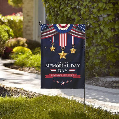 Memorial day 4th of july Flag decorations Decor Flags for Outside 12.5x18 Inch REMEMBER AND HONOR Patriotics Garden Flag Farmhouse Yard Indoor/Outdoor Decoration Banner Decor Gifts