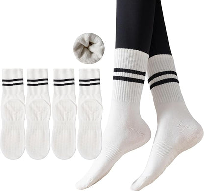 Yoga Socks with Non-Slip Grips for Women - 4 Pairs Pilates, Barre, Gym, Dance Workout Anti-Skid Socks