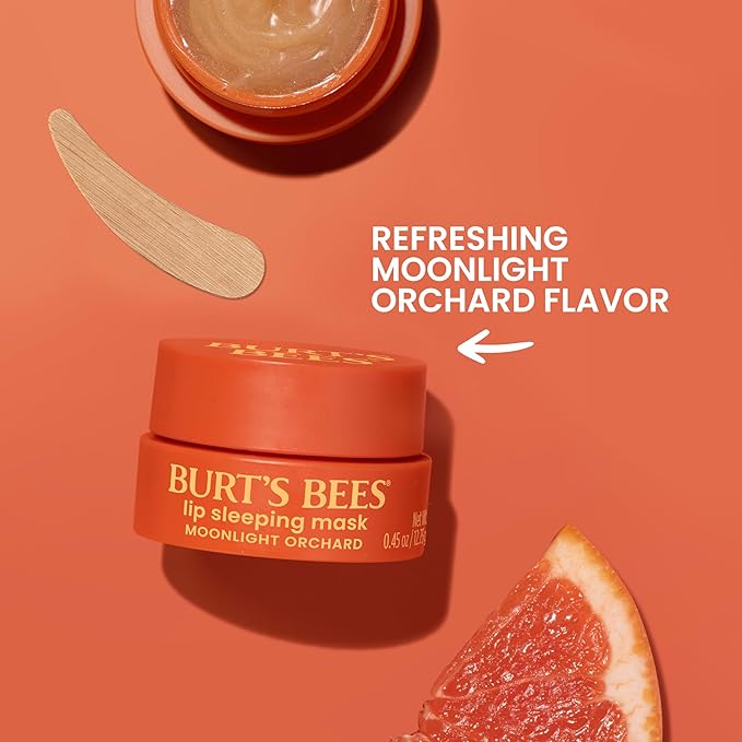 Burt’s Bees Stocking Stuffers, Moonlight Orchard Lip Sleeping Mask, With Hyaluronic Acid and Squalane Moisturizer To Instantly Hydrate Lips, Overnight Lip Mask, Lip Treatment Christmas Gifts, 0.45 oz.