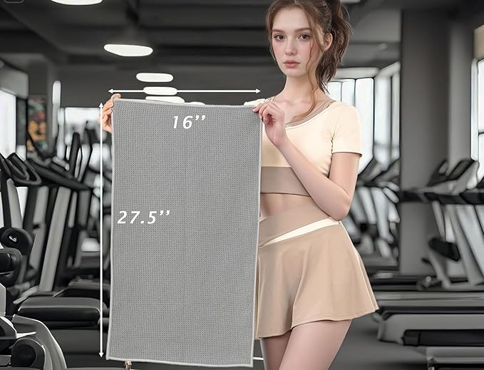 Microfiber Gym Towels 3 Pack, Quick-Drying Yoga Towels for Sport, Workout Equipment, Home and Gym, 16 Inches x 27.5 Inches