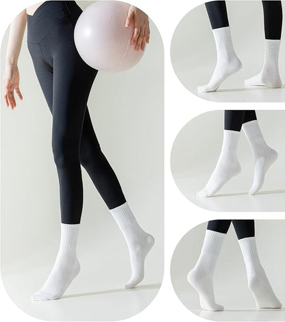3 Pairs Pilates Socks with Grips for Women Non Slip Grip Socks for Yoga Barre Hospital Workout