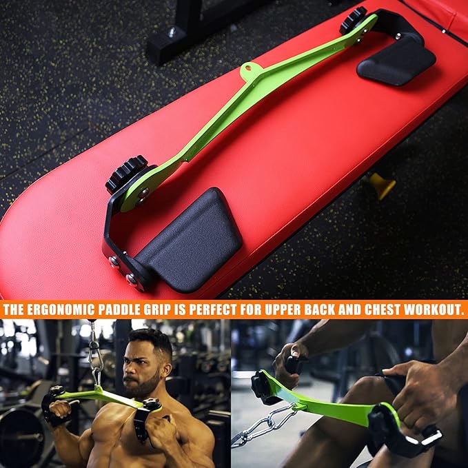 KORIKAHM Adjustable Lat Pull down Bar, Cable Machine Attachments for Gym, Home Gym Fitness T-bar Row Pulldown Attachments, Lat Pull Down Machine Wide Grip Neutral Grip Handle