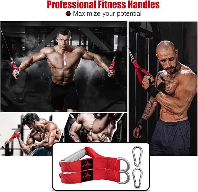 Heavy Duty Metal Workout Handles，Replacement Grip Attachments for Cable Machines, Resistance Bands, LAT Pulldown, Strength Exercise Home Gym & Commercial Fitness Equipment