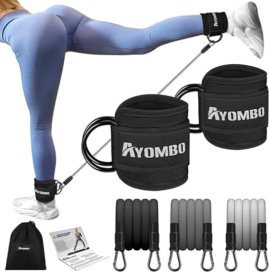 Ankle Resistance Bands with Cuffs, Home Gym Workout Equipment, Lifting Glute Butt Exercise Equipment for Women, Ankle Weights Fitness Set, Leg Booty Equipment for Training Perfect Body Shape