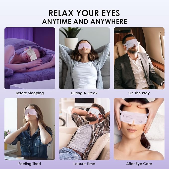 Steam Eye Mask, Heated Eye Mask for Sleep,Warm Compress with Hyaluronic Acid,Moist Heat for Dry Eye Relief,Spa,Stye Eye Treatment,Travel Essentials & Relaxation Gifts,Lavender 10 Packs
