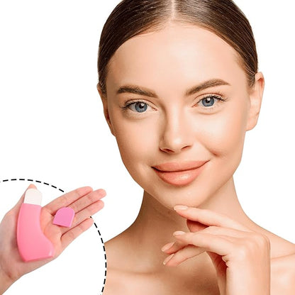 Manual Face Spatula, Metal Facial Scraper with Silicone Lid for Men & Women, Reusable Face Scrubber for Dry Oily Skin- Pink
