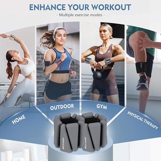Ankle Weights Set of 2 (1 lb/2 lb/3 lb Each) Adjustable Wrist Weights for Women Men Wearable Arm Leg Weight for Pilates, Running, Walking, Workout, Yoga