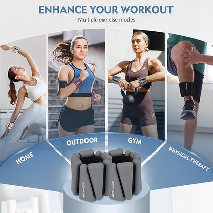 Ankle Weights Set of 2 (1 lb/2 lb/3 lb Each) Adjustable Wrist Weights for Women Men Wearable Arm Leg Weight for Pilates, Running, Walking, Workout, Yoga