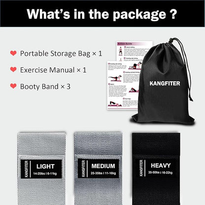 Non-Slip Fabric Resistance Bands for Working Out, Loop Exercise Bands for Booty Leg, Butt, Glute, Stretch Workout Bands for Women & Men, Hip Elastic Bands for Home Gym Fitness, Yoga, Pilates