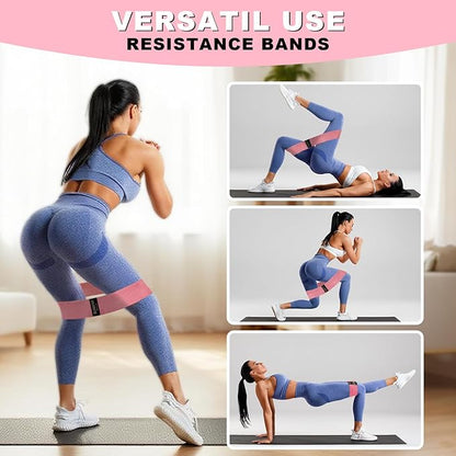 Resistance Bands for Working Out, Fabric Loop Exercise Bands for Legs and Butt, Workout Bands Set for Women and Men, 3 Booty Bands for Yoga, Pilates and Fitness