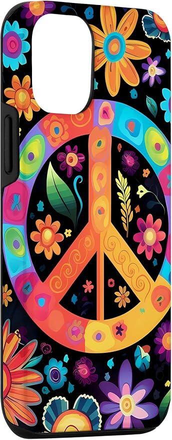 iPhone 12/12 Pro Peace Sign Hippie Floral Case