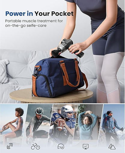 BOB AND BRAD C2 Plus Massage Gun with Heat, Deep Tissue Percussion Massager Gun, Muscle Massager, Electric Back Massagers for Professional Athletes Home Gym