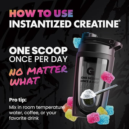 Gains in Bulk Instantized Creatine Monohydrate for Women and Men, Soluble Pre Workout Powder, Supports Muscle Building, Strength and Performance, Bodybuilding Supplements, Sour Gummy, 30 Servings
