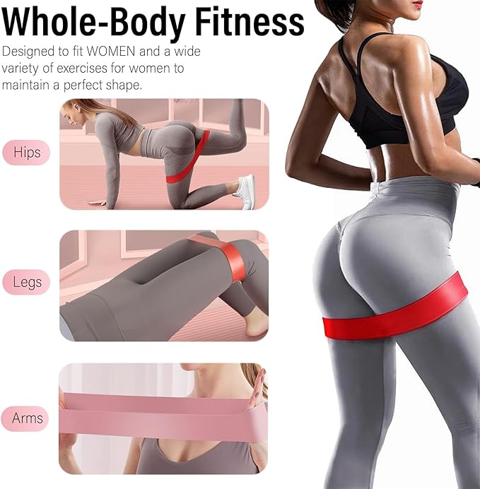 FTTYONE Set of 5 Resistance Bands for Working Out, Different Levels Elastic Band for Home Gym Long Exercise Workout, with Carrying Bag