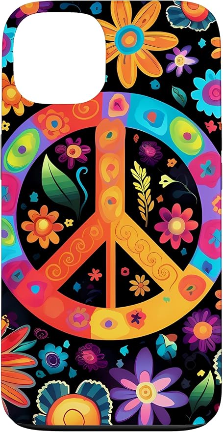 iPhone 13 Peace Sign Hippie Floral Case